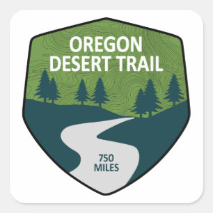 Oregon Desert Trail Quadratischer Aufkleber