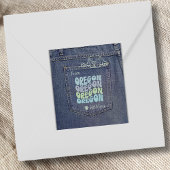 Oregon Dog in Jean Pocket Classic Square Sticker
