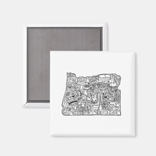 Oregon Doodle Magnet (Vorderseite/Rückseite)