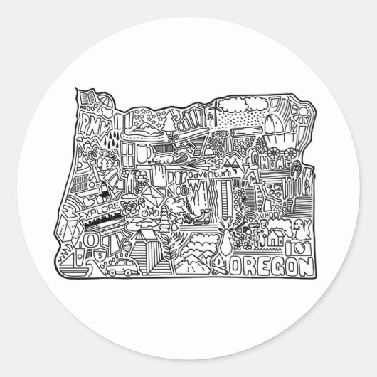 Oregon Doodle Sticker (Vorderseite)