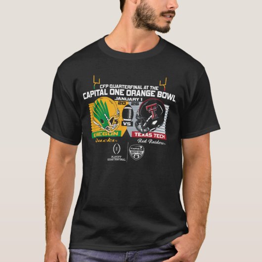 Oregon Ducks vs Texas Tech Red Raiders CFP Orange  T-Shirt (Vorderseite)