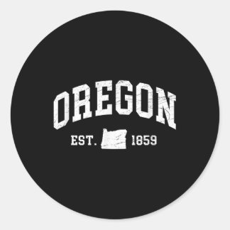 Oregon - Est. 1859 - Beschädigte _ beschädigte Ent Runder Aufkleber