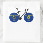 Oregon Flag Cycling Rechteckiger Aufkleber (Tasche)