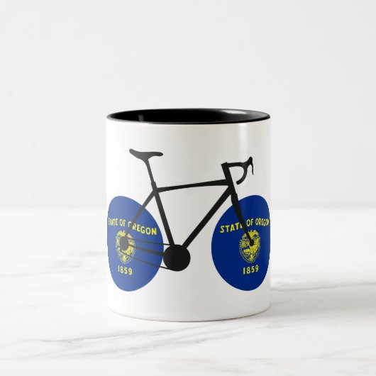 Oregon Flag Cycling Zweifarbige Tasse (Mittel)