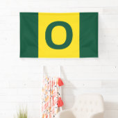 Oregon Flag - Green, Yellow, Green Banner (Insitu)