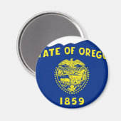 Oregon Flag Karte Magnet (Vorderseite/Rückseite)