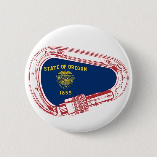 Oregon Flag Klettersteig Carabiner Button (Vorderseite)