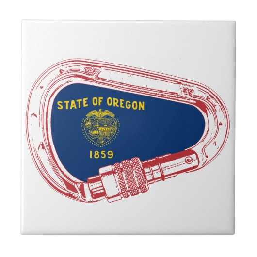 Oregon Flag Klettersteig Carabiner Fliese (Vorderseite)