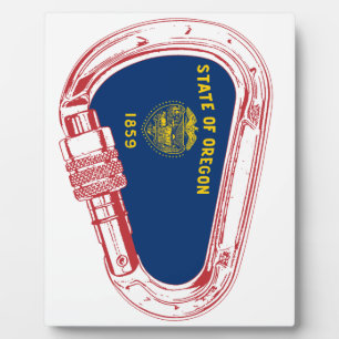 Oregon Flag Klettersteig Carabiner Fotoplatte