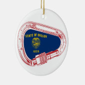Oregon Flag Klettersteig Carabiner Keramik Ornament (Rechts)