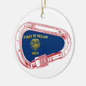 Oregon Flag Klettersteig Carabiner Keramik Ornament (Links)