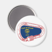 Oregon Flag Klettersteig Carabiner Magnet (Vorderseite/Rückseite)
