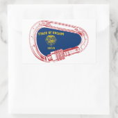 Oregon Flag Klettersteig Carabiner Rechteckiger Aufkleber (Tasche)