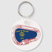 Oregon Flag Klettersteig Carabiner Schlüsselanhänger (Vorderseite)