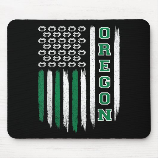 Oregon Flag Usa College Font Design For Men Women Mousepad (Vorne)