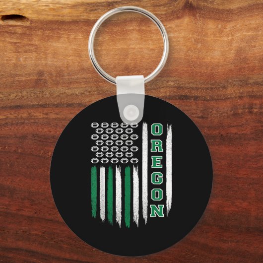 Oregon Flag Usa College Font Design For Men Women Schlüsselanhänger (Vorderseite)