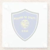 Oregon-Flagge Glasuntersetzer (Rückseite)