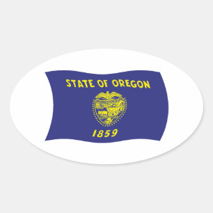 Oregon-Flaggenaufkleber Ovaler Aufkleber