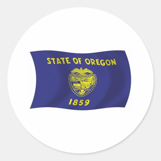 Oregon-Flaggenaufkleber Runder Aufkleber (Vorderseite)