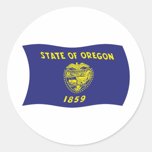 Oregon-Flaggenaufkleber Runder Aufkleber (Vorderseite)