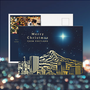 Oregon Frohe Weihnachtsstern-Foto-Folie-Postkarte Folien Feiertagspostkarte