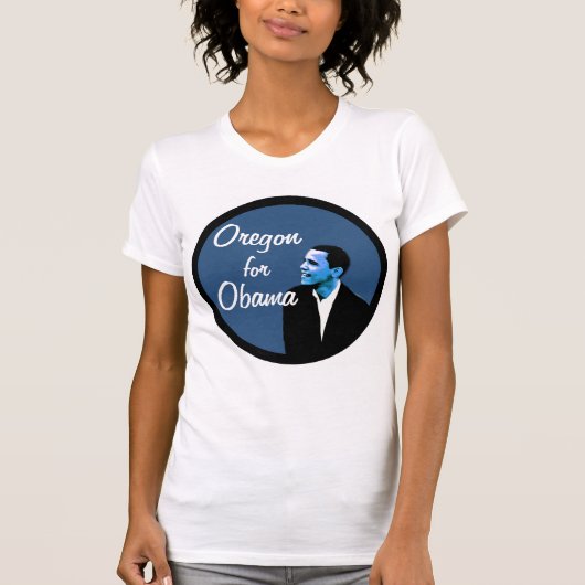 Oregon für Obama Blue T - Shirt (Vorderseite)