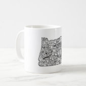 Oregon-Gekritzel-Kaffee-Tasse Kaffeetasse (Vorderseite Links)