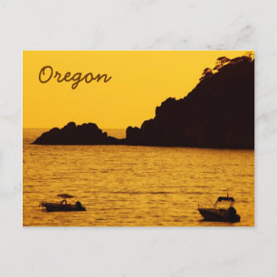 Oregon Gelber Sonnenuntergang mit Boote nach Karte
