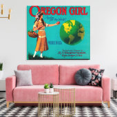 Oregon Girl Apple Crate LabelElgin, OR Leinwanddruck (Insitu (Wohnzimmer))