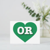 Oregon Green Heart - I Liebe OR Postkarte (Stehend Vorderseite)