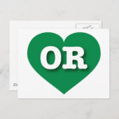 Oregon Green Heart - I Liebe OR Postkarte (Vorne/Hinten)