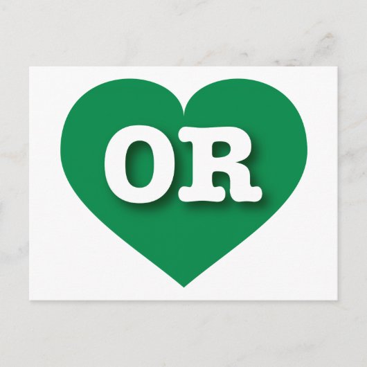 Oregon Green Heart - I Liebe OR Postkarte (Vorderseite)