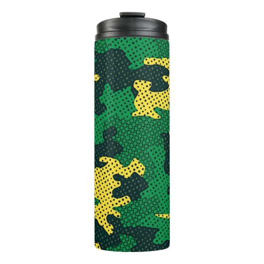 Oregon Green & Yellow Camo Printed Thermosbecher (Vorderseite)