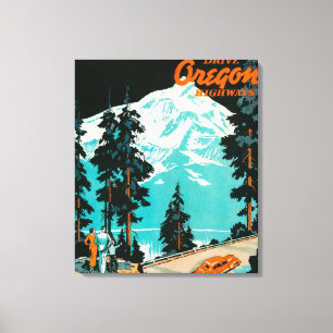 Oregon Highways Werbeplakat Leinwanddruck