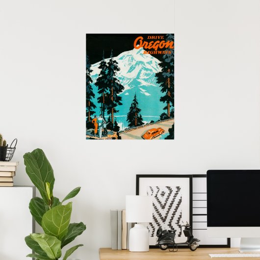Oregon Highways Werbeplakat Poster (Heimbüro)