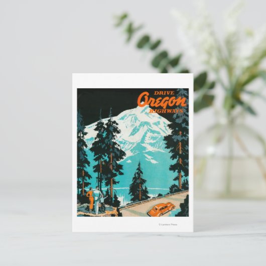 Oregon Highways Werbeplakat Postkarte (Stehend Vorderseite)