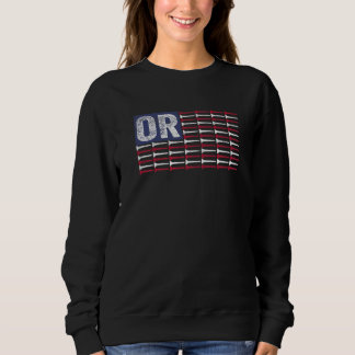 Oregon Home State OR American Flag Patriotic Golf Sweatshirt
