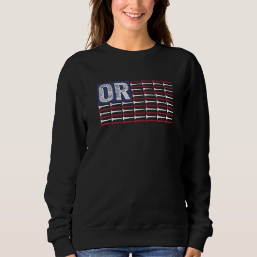 Oregon Home State OR American Flag Patriotic Golf Sweatshirt (Vorderseite)