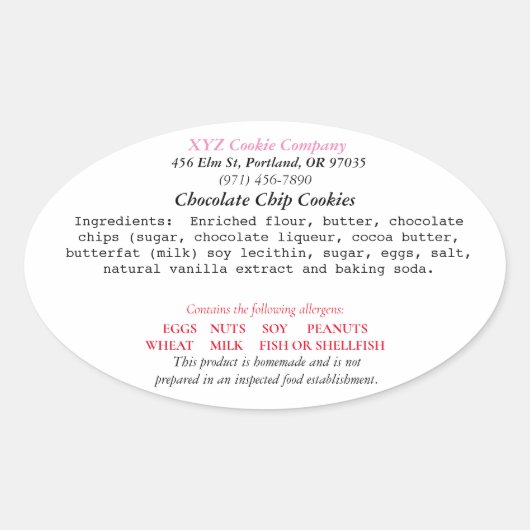 OREGON Hütte Law Label Zuhause Bäckerei Ovaler Aufkleber (Vorderseite)