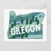 Oregon Illustriert Map Postkarte (Vorderseite)