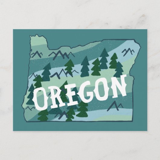 Oregon Illustriert Map Postkarte (Vorderseite)