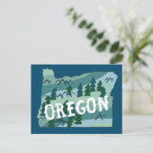 Oregon Illustriert Map Postkarte (Stehend Vorderseite)