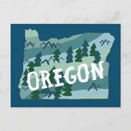 Oregon Illustriert Map Postkarte (Vorderseite)