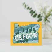 Oregon Illustriert Map Postkarte (Stehend Vorderseite)