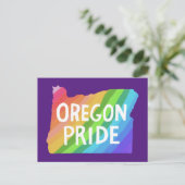 Oregon Illustriert Map PRIDE RAINBOW Postkarte (Stehend Vorderseite)