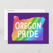 Oregon Illustriert Map PRIDE RAINBOW Postkarte (Vorne/Hinten)