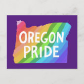 Oregon Illustriert Map PRIDE RAINBOW Postkarte (Vorderseite)