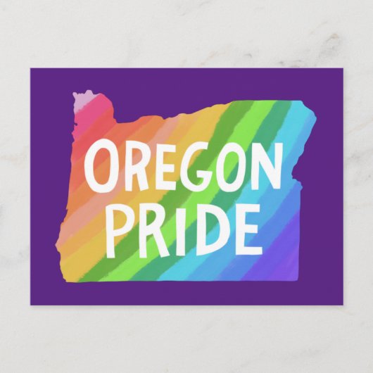 Oregon Illustriert Map PRIDE RAINBOW Postkarte (Vorderseite)