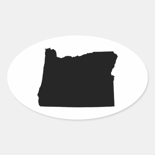 Oregon in Schwarz und Weiß Ovaler Aufkleber (Vorderseite)