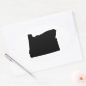 Oregon in Schwarz und Weiß Ovaler Aufkleber (Umschlag)